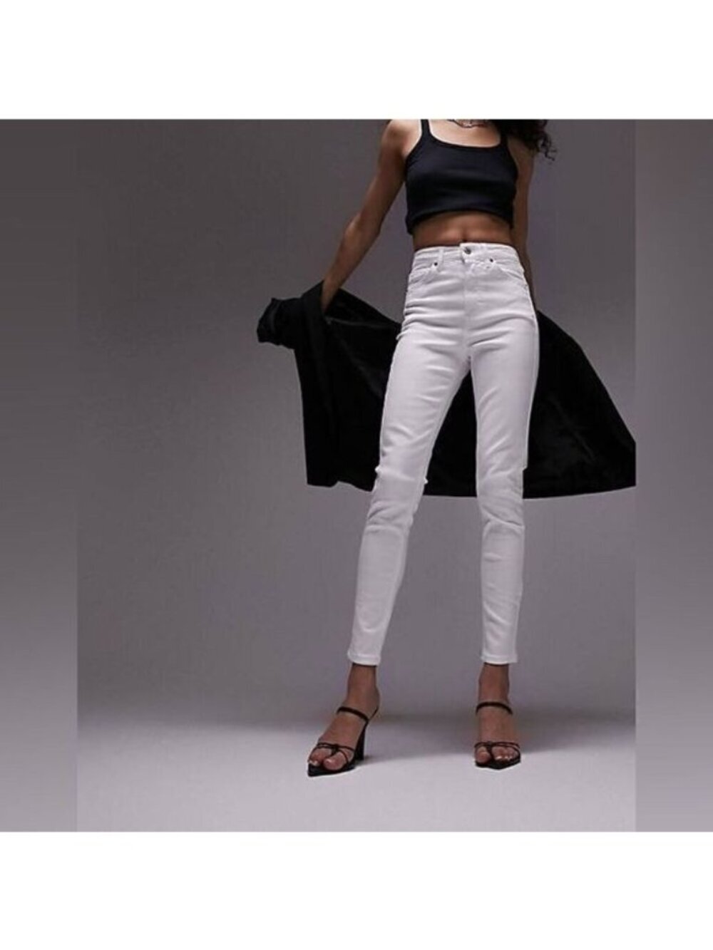 Topshop Jamie White High Rise Jeans Women Size 26
